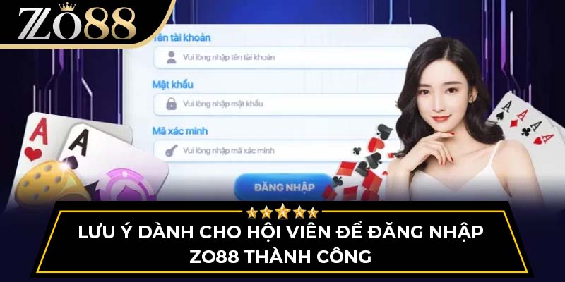 Lưu ý dành cho hội viên để đăng nhập ZO88 thành công